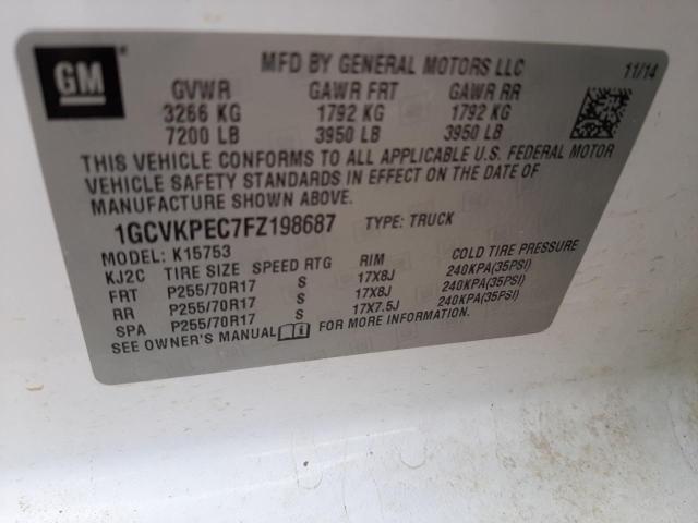 Photo 10 from auction – 2015 CHEVROLET SILVERADO with VIN 1GCVKPEC7FZ198687