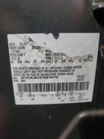 Photo 10 from auction – 2007 FORD EDGE SEL with VIN 2FMDK38C87BB16076