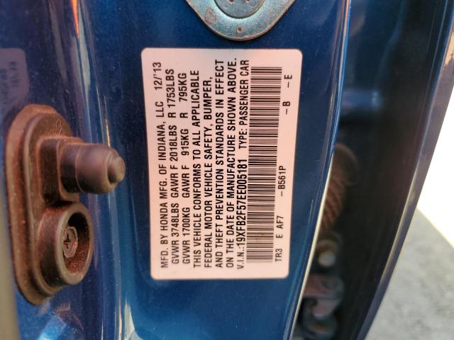 صورة رقم 10 من المزاد - 2014 HONDA CIVIC LX مع VIN 19XFB2F57EE005181