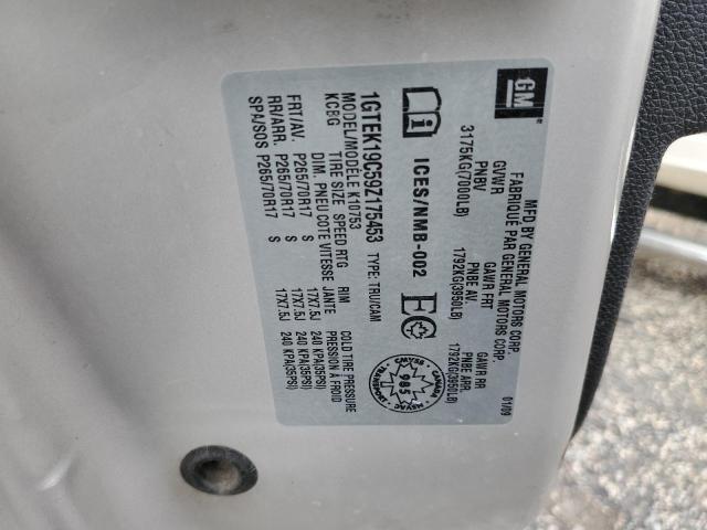 Photo 10 from auction – 2009 GMC SIERRA K15 with VIN 1GTEK19C59Z175453