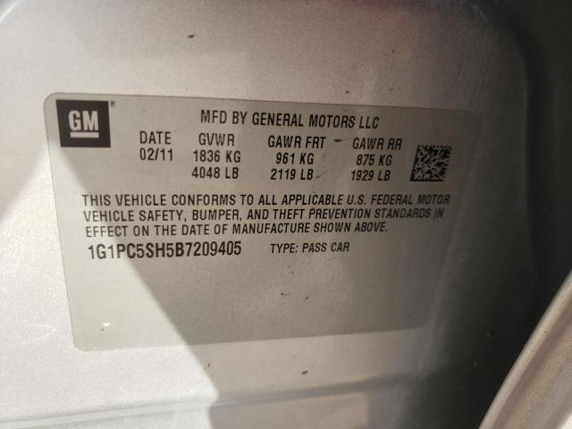 Photo 10 from auction – 2011 CHEVROLET CRUZE LS with VIN 1G1PC5SH5B7209405