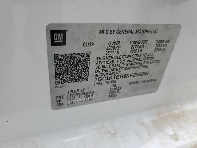 Photo 10 from auction – 2019 CHEVROLET SILVERADO with VIN 1GC1KTEG8KF206883