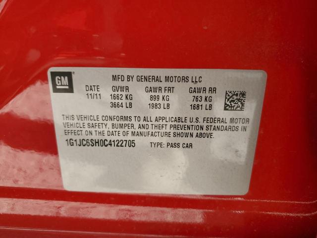 Photo 10 from auction – 2012 CHEVROLET SONIC LT with VIN 1G1JC6SH0C4122705