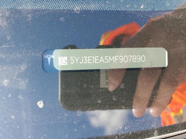 Photo 10 from auction – 2021 TESLA MODEL 3 with VIN 5YJ3E1EA5MF907890