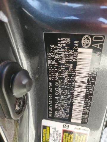 Photo 10 from auction – 2010 TOYOTA COROLLA BA with VIN 2T1BU4EEXAC402463