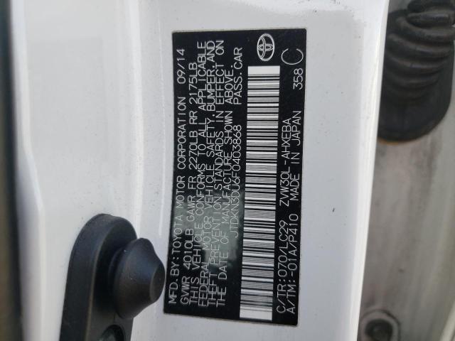 Photo 10 from auction – 2015 TOYOTA PRIUS with VIN JTDKN3DU6F0403868