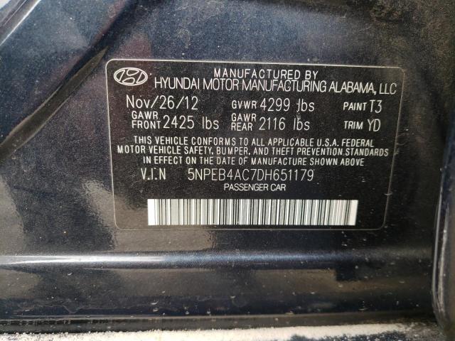 Photo 10 from auction – 2013 HYUNDAI SONATA GLS with VIN 5NPEB4AC7DH651179