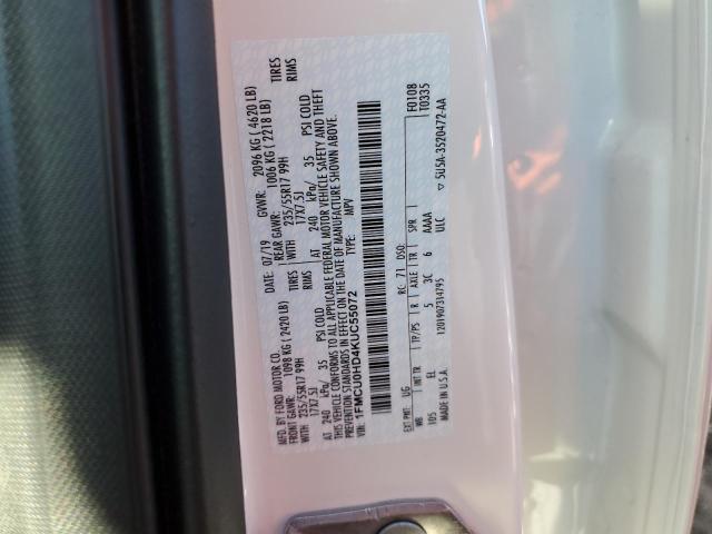 Photo 10 from auction – 2019 FORD ESCAPE SEL with VIN 1FMCU0HD4KUC55072