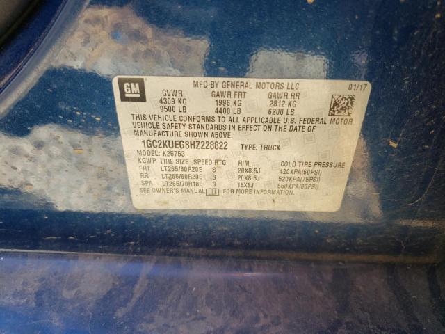 Photo 10 from auction – 2017 CHEVROLET SILVERADO with VIN 1GC2KUEG8HZ228822