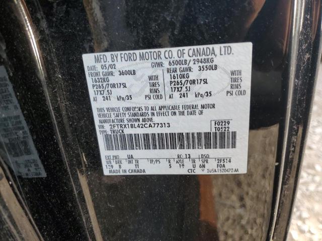 Photo 10 from auction – 2002 FORD F150 with VIN 2FTRX18L42CA77313