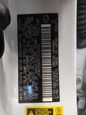 Photo 10 from auction – 2015 LEXUS CT 200 with VIN JTHKD5BH9F2238261