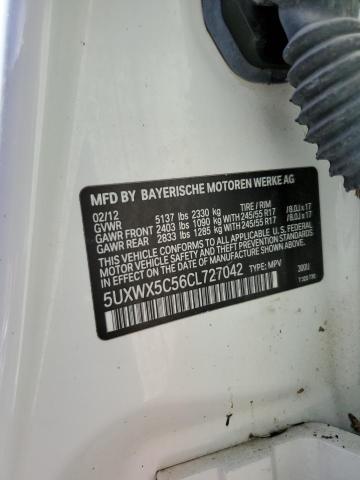 Photo 10 from auction – 2012 BMW X3 XDRIVE2 with VIN 5UXWX5C56CL727042
