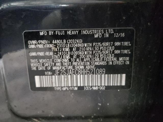Photo 10 from auction – 2017 SUBARU FORESTER 2 with VIN JF2SJAEC8HH521089