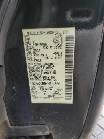 Photo 10 from auction – 2004 NISSAN TITAN XE with VIN 1N6AA06B94N514879