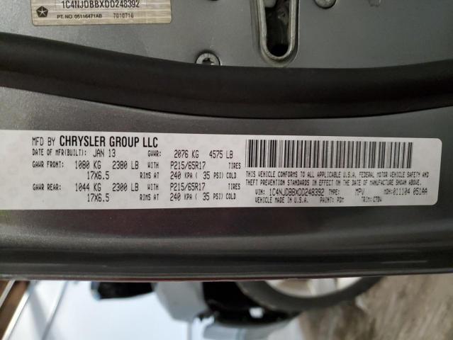 Photo 10 from auction – 2013 JEEP COMPASS SP with VIN 1C4NJDBBXDD248392