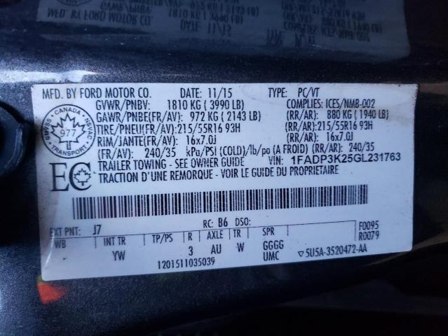Photo 10 from auction – 2016 FORD FOCUS SE with VIN 1FADP3K25GL231763