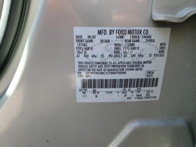 Photo 10 from auction – 2007 FORD EDGE SEL P with VIN 2FMDK39CX7BB70090