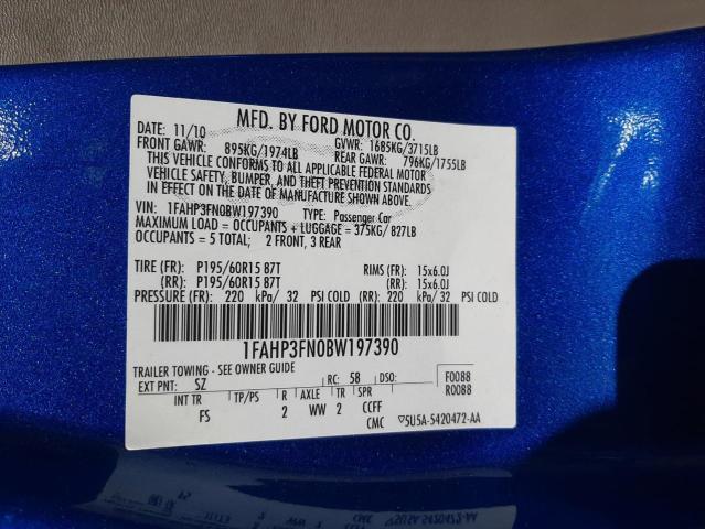 Photo 10 from auction – 2011 FORD FOCUS with VIN 1FAHP3FN0BW197390
