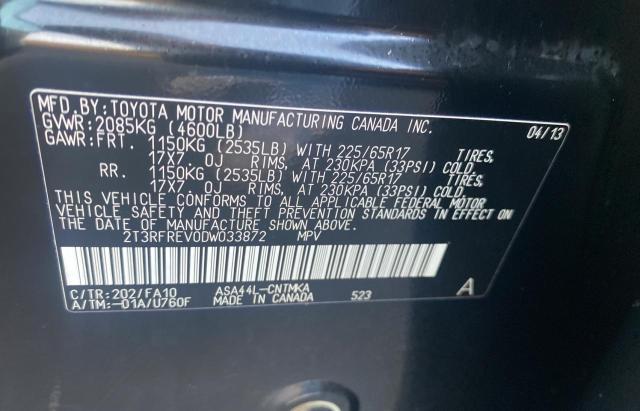 Photo 10 from auction – 2013 TOYOTA RAV4 XLE with VIN 2T3RFREV0DW033872