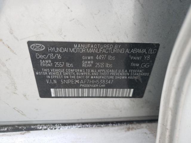 Photo 10 from auction – 2017 HYUNDAI SONATA SE with VIN 5NPE24AF7HH538347