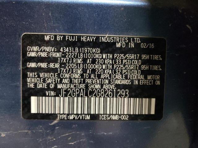Photo 10 from auction – 2016 SUBARU CROSSTREK with VIN JF2GPALC2G8261293