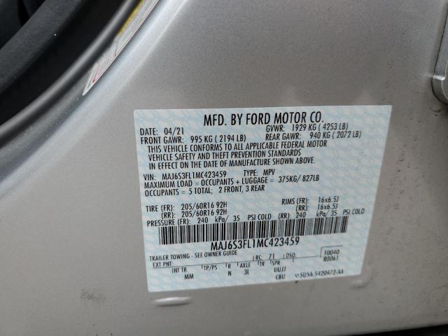 Photo 10 from auction – 2021 FORD ECOSPORT S with VIN MAJ6S3FL1MC423459