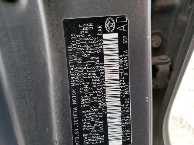 Photo 10 from auction – 2005 TOYOTA COROLLA MA with VIN 2T1KR32E65C429181