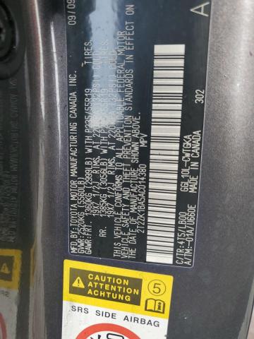 Photo 10 from auction – 2010 LEXUS RX 350 with VIN 2T2ZK1BA5AC014380