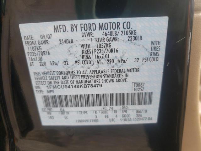 Photo 10 from auction – 2008 FORD ESCAPE LIM with VIN 1FMCU94148KB78479