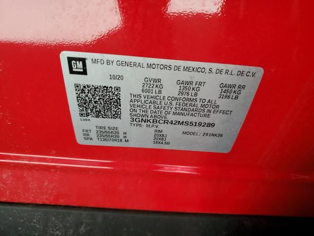Photo 10 from auction – 2021 CHEVROLET BLAZER 2LT with VIN 3GNKBCR42MS519289
