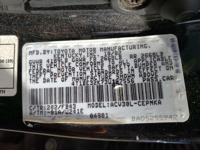 Photo 10 from auction – 2003 TOYOTA CAMRY LE with VIN 4T1BE32K73U127556
