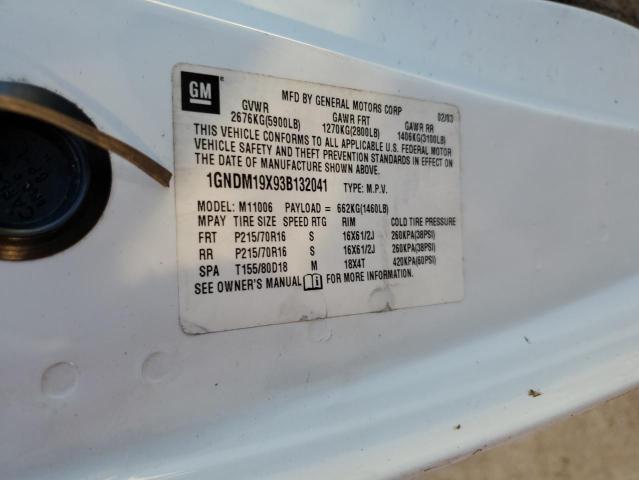 Photo 10 from auction – 2003 CHEVROLET ASTRO with VIN 1GNDM19X93B132041