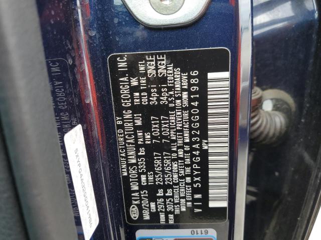 Photo 10 from auction – 2016 KIA SORENTO LX with VIN 5XYPG4A32GG041986