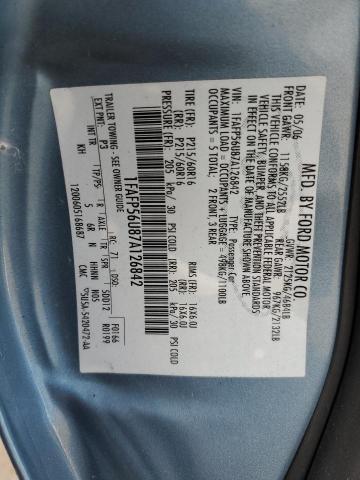 Photo 10 from auction – 2007 FORD TAURUS SEL with VIN 1FAFP56U87A126842