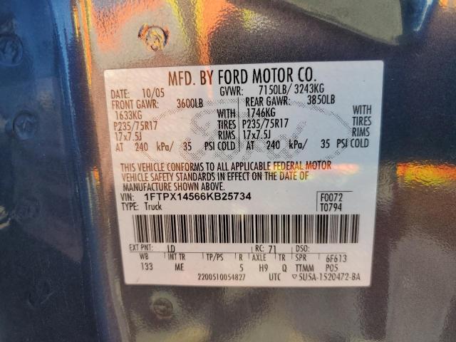 Photo 10 from auction – 2006 FORD F150 with VIN 1FTPX14566KB25734