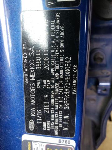 Photo 10 from auction – 2017 KIA FORTE LX with VIN 3KPFK4A73HE080842