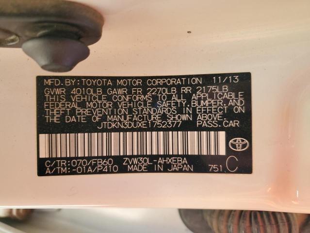 Photo 10 from auction – 2014 TOYOTA PRIUS with VIN JTDKN3DUXE1752377