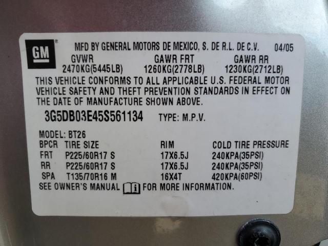 Photo 10 from auction – 2005 BUICK RENDEZVOUS with VIN 3G5DB03E45S561134