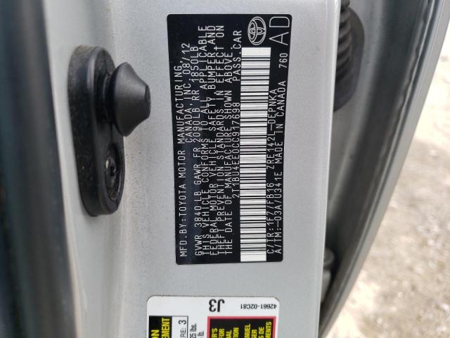 Photo 10 from auction – 2012 TOYOTA COROLLA BA with VIN 2T1BU4EE0CC917698