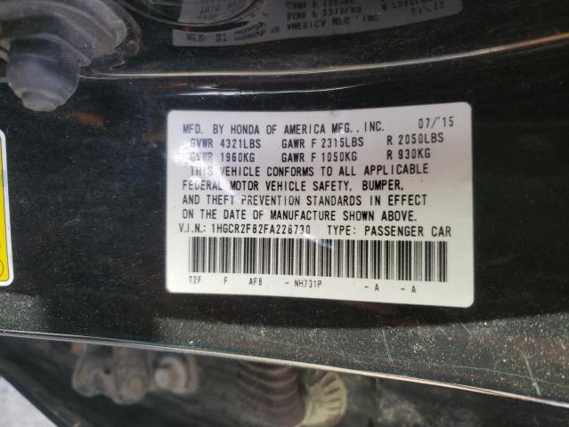 Photo 10 from auction – 2015 HONDA ACCORD EXL with VIN 1HGCR2F82FA228730