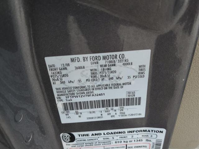 Photo 10 from auction – 2009 FORD F150 SUPER with VIN 1FTPW12V79FA32451