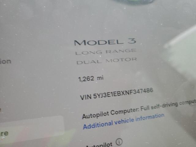 Photo 8 from auction – 2022 TESLA MODEL 3 with VIN 5YJ3E1EBXNF347486