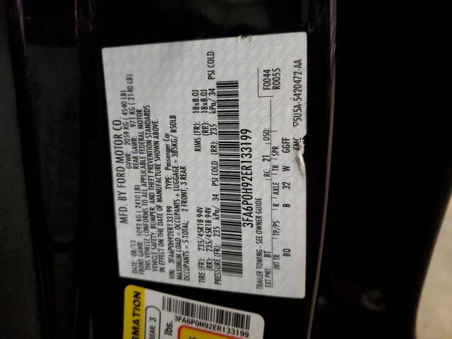 Photo 10 from auction – 2014 FORD FUSION SE with VIN 3FA6P0H92ER133199