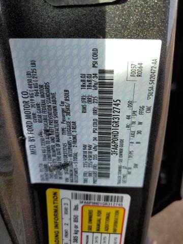 Photo 10 from auction – 2016 FORD FUSION SE with VIN 3FA6P0HD1GR312745