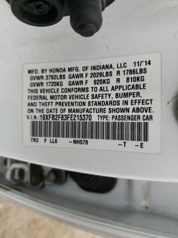 Photo 10 from auction – 2015 HONDA CIVIC EX with VIN 19XFB2F83FE215370
