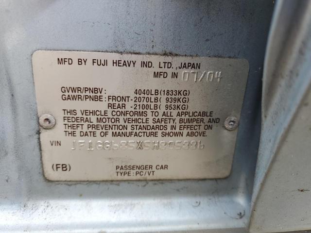Photo 10 from auction – 2005 SUBARU IMPREZA OU with VIN JF1GG685X5H805886