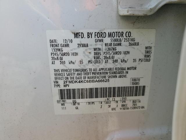 Photo 10 from auction – 2011 FORD EDGE LIMIT with VIN 2FMDK4KC6BBA66625