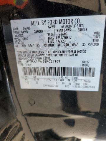 Photo 10 from auction – 2008 FORD F150 with VIN 1FTRX14W58FC31797