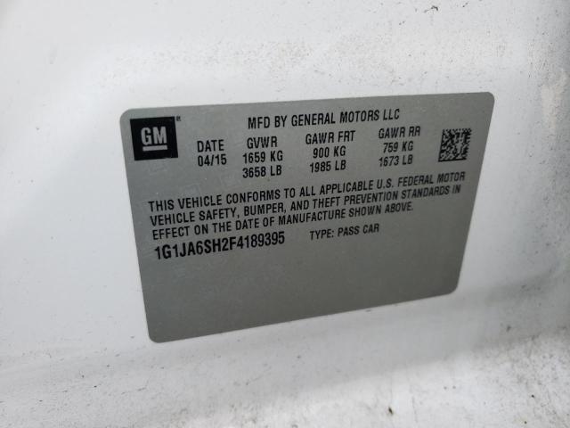 Photo 10 from auction – 2015 CHEVROLET SONIC LS with VIN 1G1JA6SH2F4189395