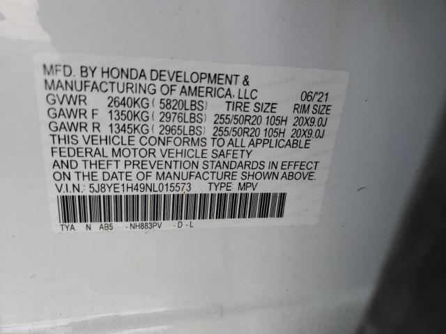 Photo 10 from auction – 2022 ACURA MDX TECHNO with VIN 5J8YE1H49NL015573